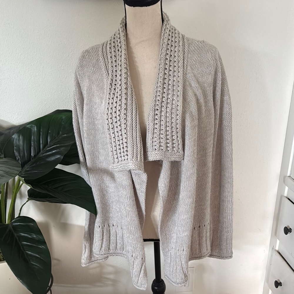 Caslon Cream Open-Front Sweater